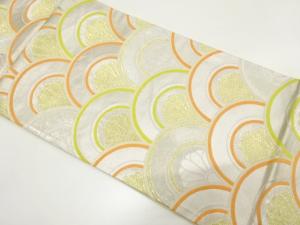 アンティーク　菊青海波模様織り出し袋帯（着用可）